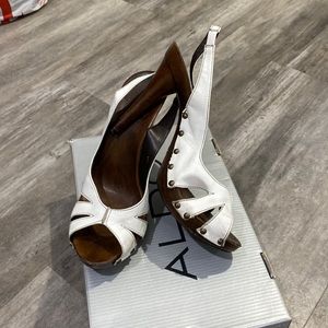ALDO White & Brown Heels